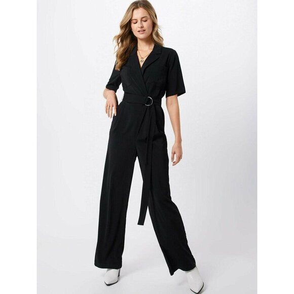 MbyM Women's Tori Short Sleeve Belted Jumpsuit In Black Size M $159 - Picture 2 of 9